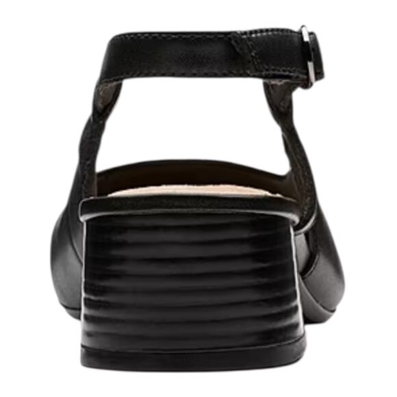 Clarks Women's Marilyn Rose Leather Slingback Low Heel Pumps Black Size 7 1/2 - Picture 3 of 5